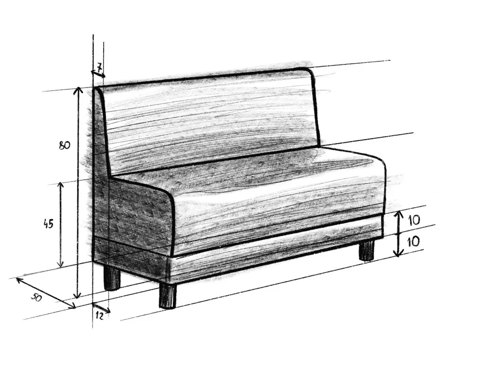 PARMA restaurantsofa, i et lokale