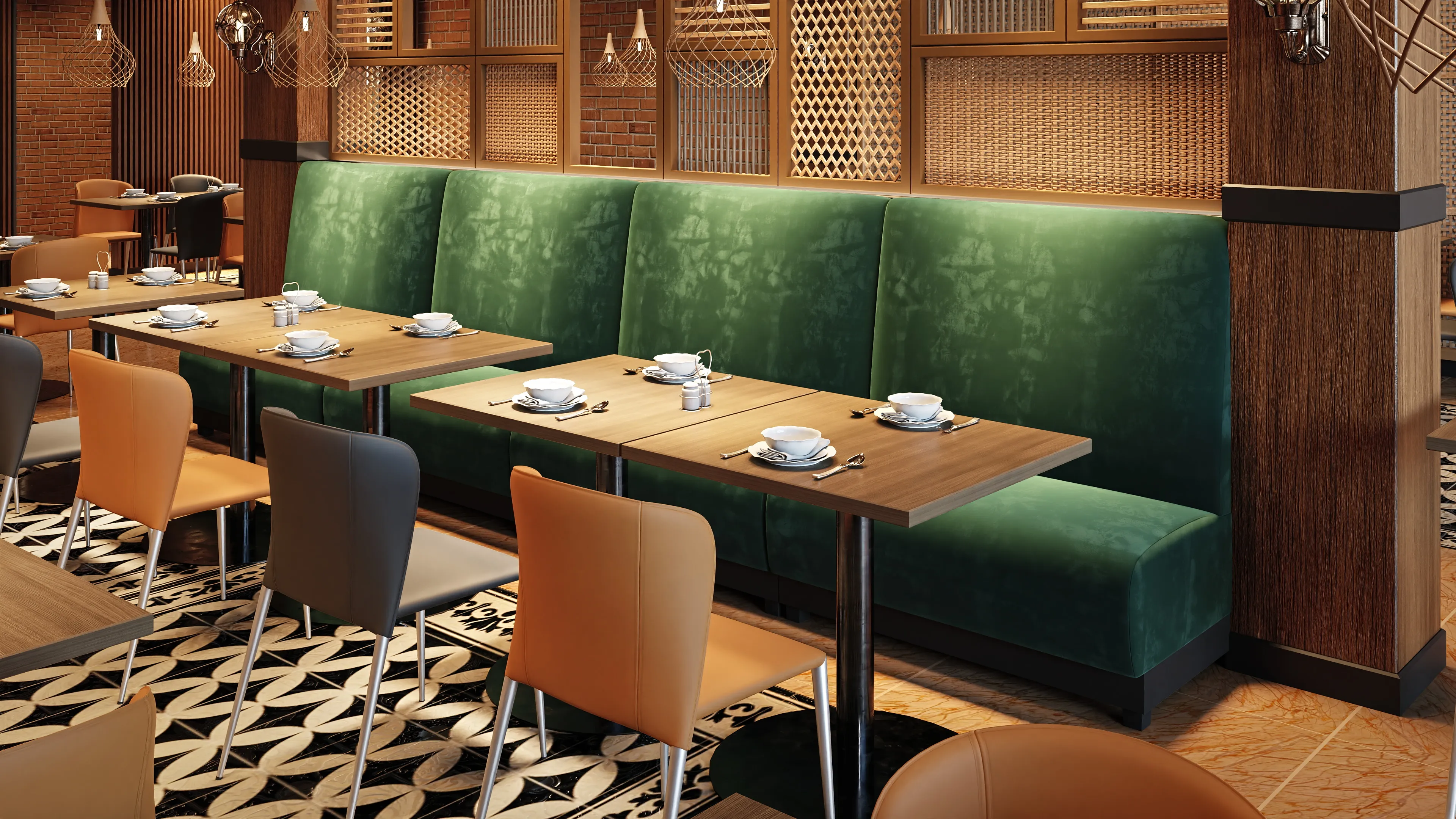 NICEA MAX restaurantsofa, visualisering av interiør