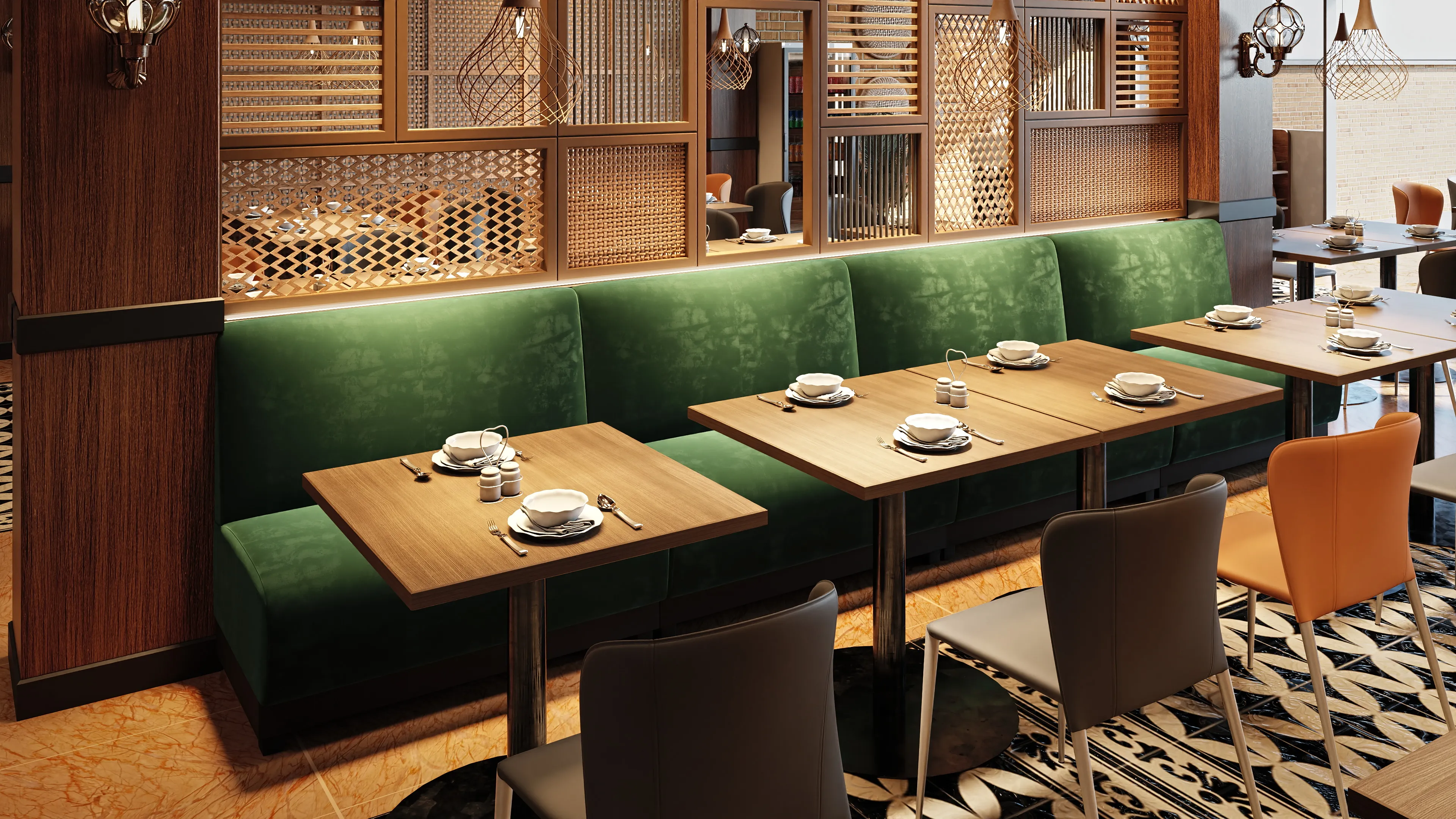 NICEA restaurantsofa, visualisering av interiør